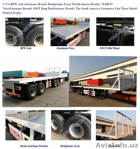 Прицеп с плоской платформой, контейнерный прицеп, прицеп с высокой пл - Изображение #3, Объявление #1560951